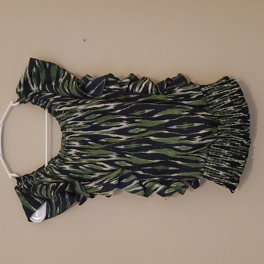 Michael kors green and blue blouse